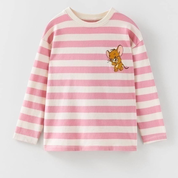 ZARA KIDS STRIPED FOIL TOM AND JERRY © &™ WARNER BROS. SHIRT - Picture 2 of 16